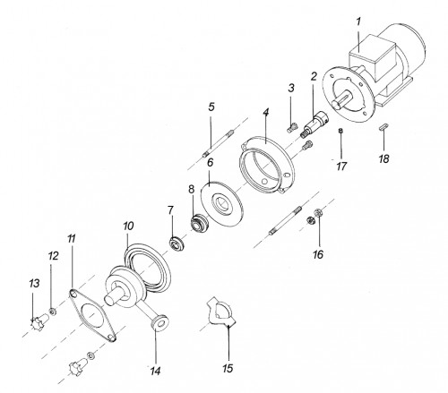 Packo Flansch fr 1,1 kW Milchpumpe | 40218