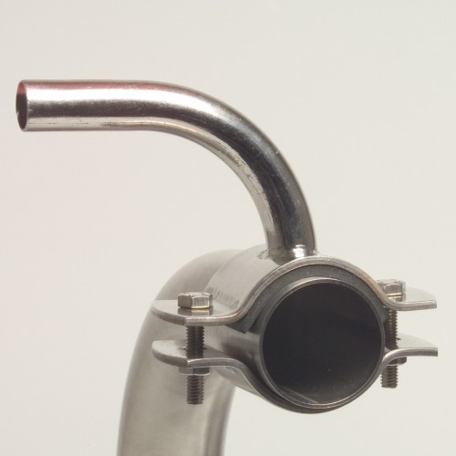 Edelstahl-Milchanschluss, 90 gebogener Stutzen 16/18mm fr 50-52mm Leitung