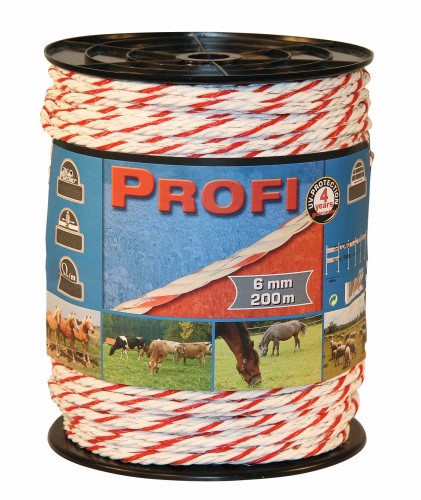 Euro Guard Profi Weidezaunseil 6mm/500m (wei/rot)