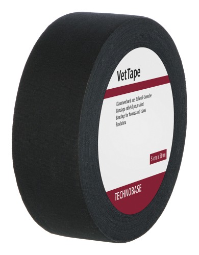 VetTape Klauenverband m. Kautschukkleber, schwarz, 50 m