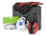 PSA-Set im Koffer Brille, Maske, Handschuh, Gehörschutz