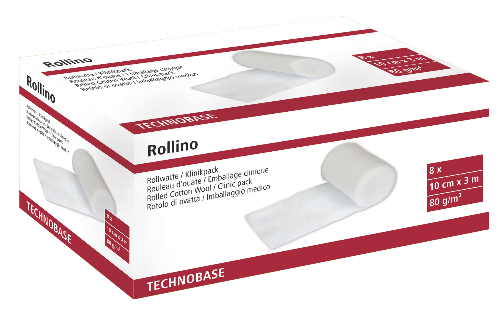 Rollwatte Rollino 10 cm x 3 m | 8er Pack von Kerbl 16464