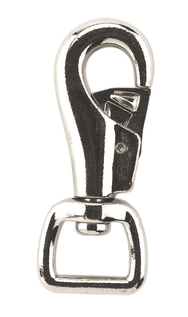 Karabinerhaken mit eckigem Wirbel für Band von Kerbl 12506