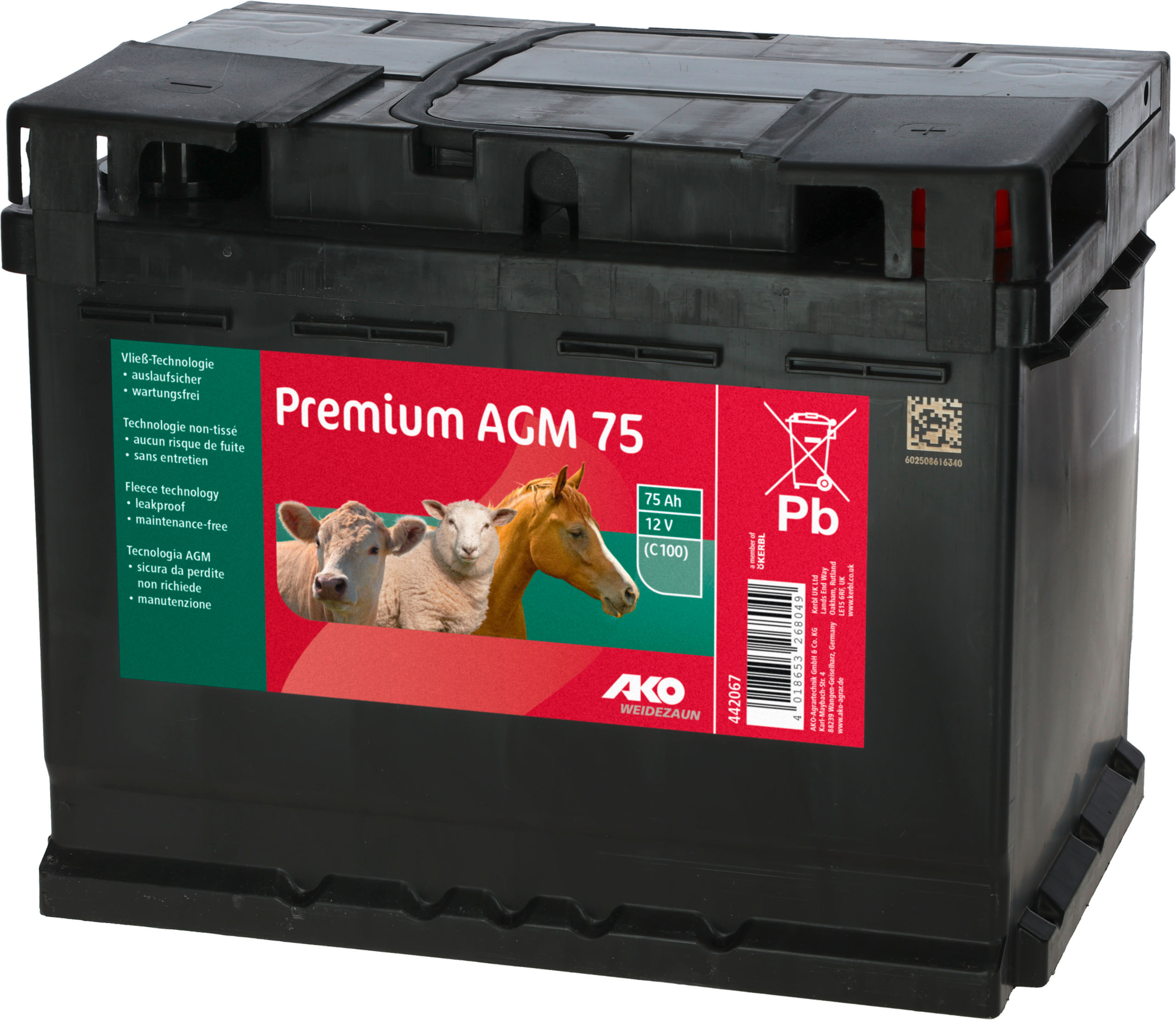 AKO Premium AGM Batterie 12 Volt 75 Ah - AKO 442067 AKO Premium AGM Batterie 12 Volt 75 Ah von AKO 442067