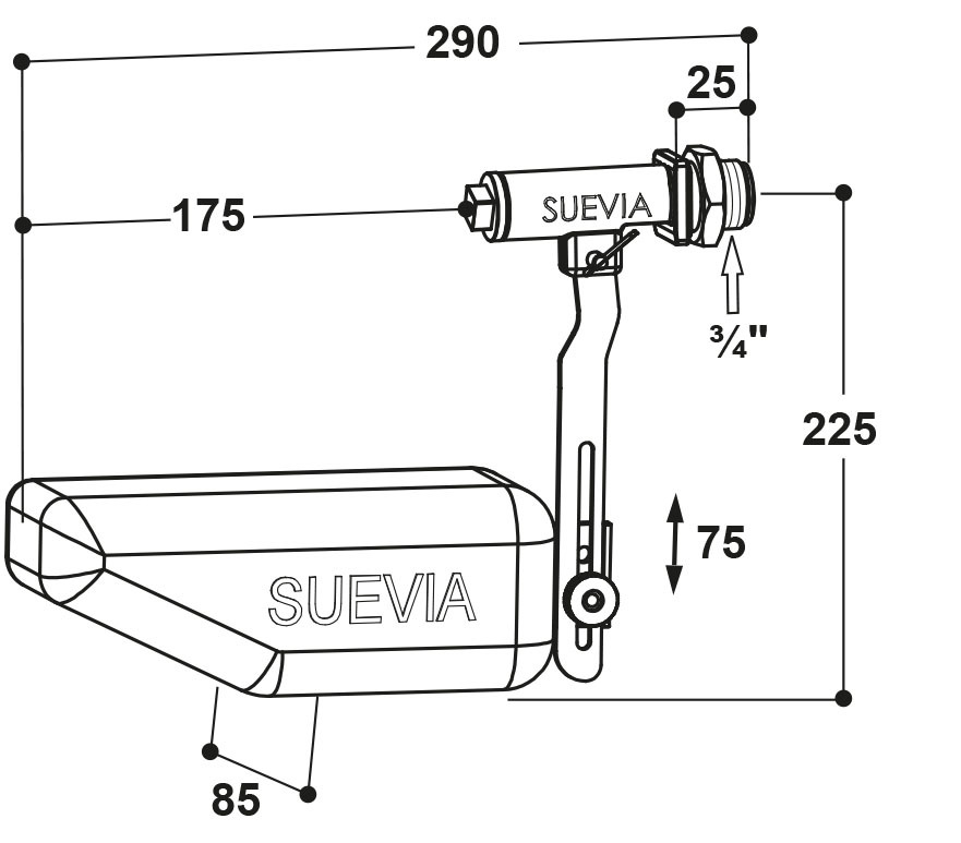 Schwimmerventil MAXIFLOW Mod. 738, für Niederdruck von 131.0738