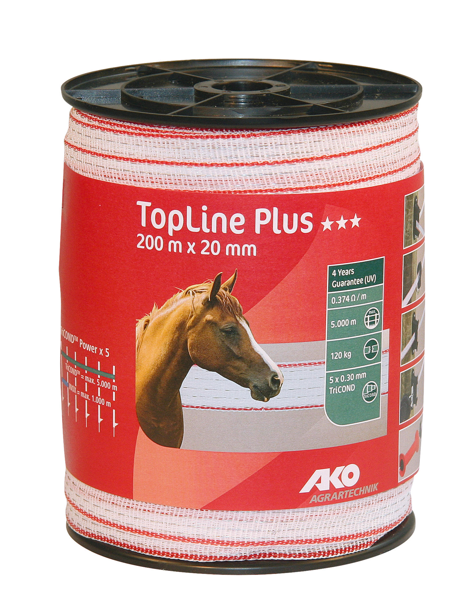 AKO Weidezaunband TopLine Plus 20 mm weiß/rot - AKO AKO Weidezaunband TopLine Plus 20 mm weiß/rot von AKO