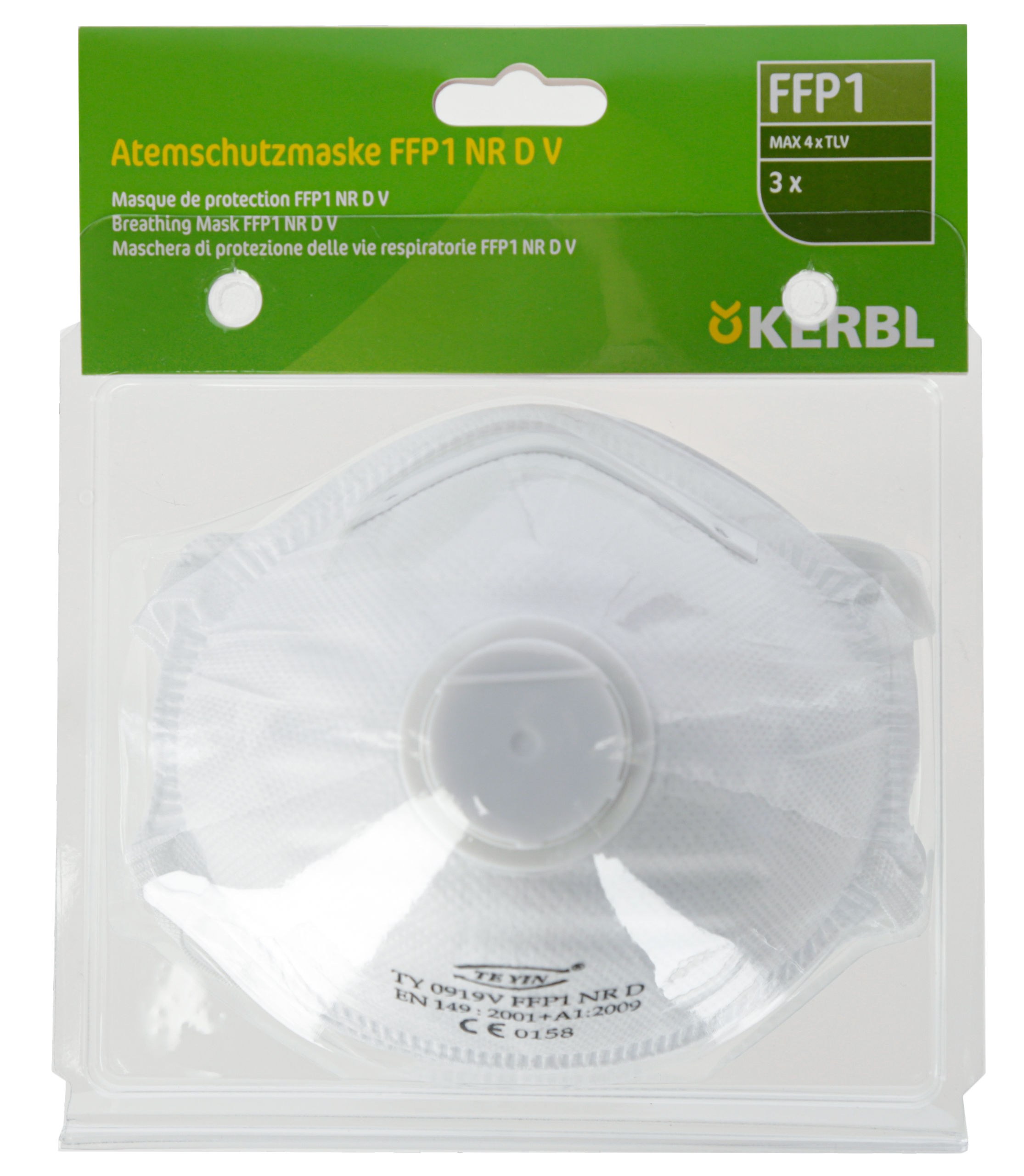 Atemschutzmaske mit Ventil FFP1 NR D | 3er Pack - Kerbl Atemschutzmaske mit Ventil FFP1 NR D | 3er Pack von Kerbl