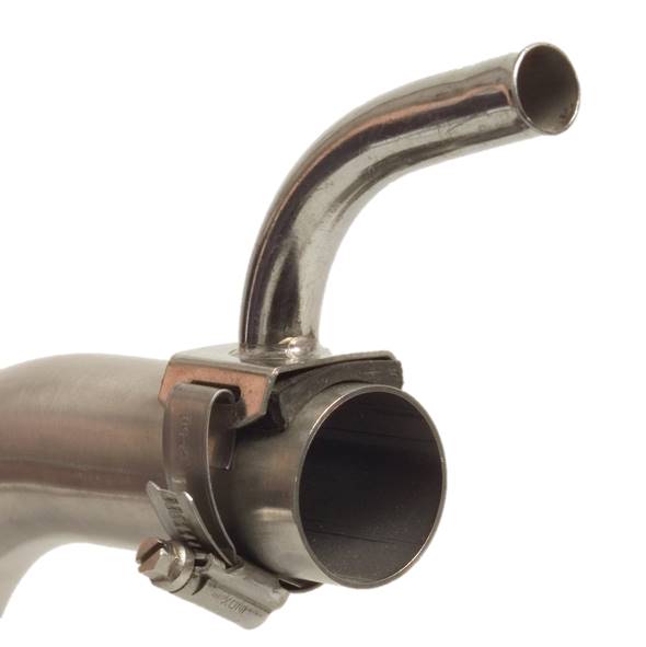Edelstahl-Milchanschluss mit Bandschelle, 90° Stutzen, parallel - Edelstahl-Milchanschluss mit Bandschelle, 90° Stutzen, parallel von