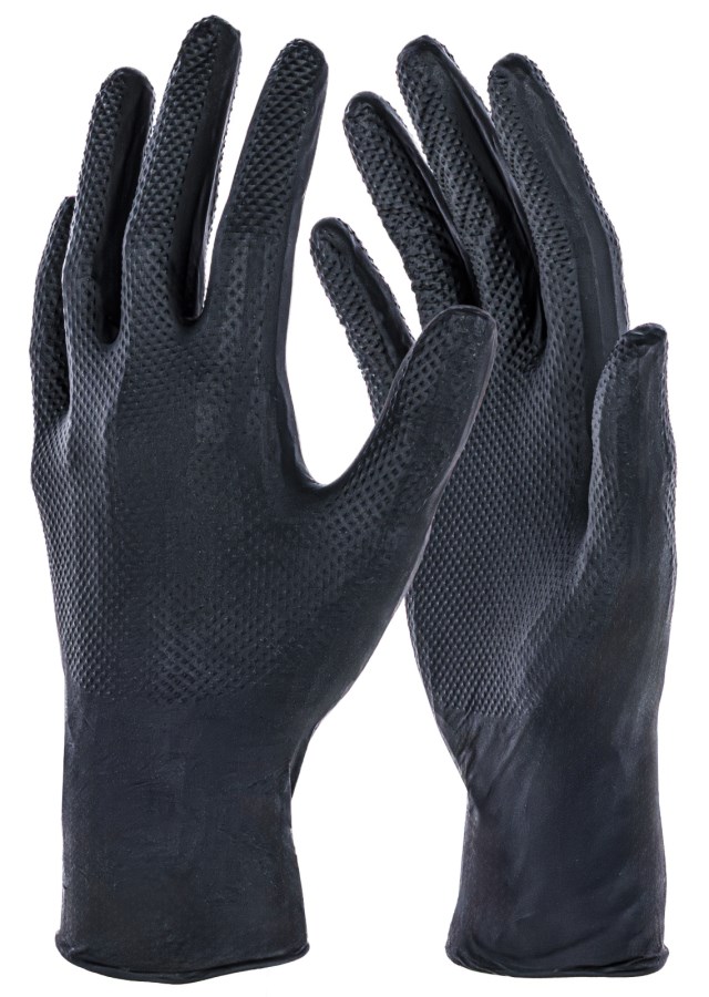 Einmalhandschuh Nitril X-Grip Black 240mm | 50 Stück von Kerbl