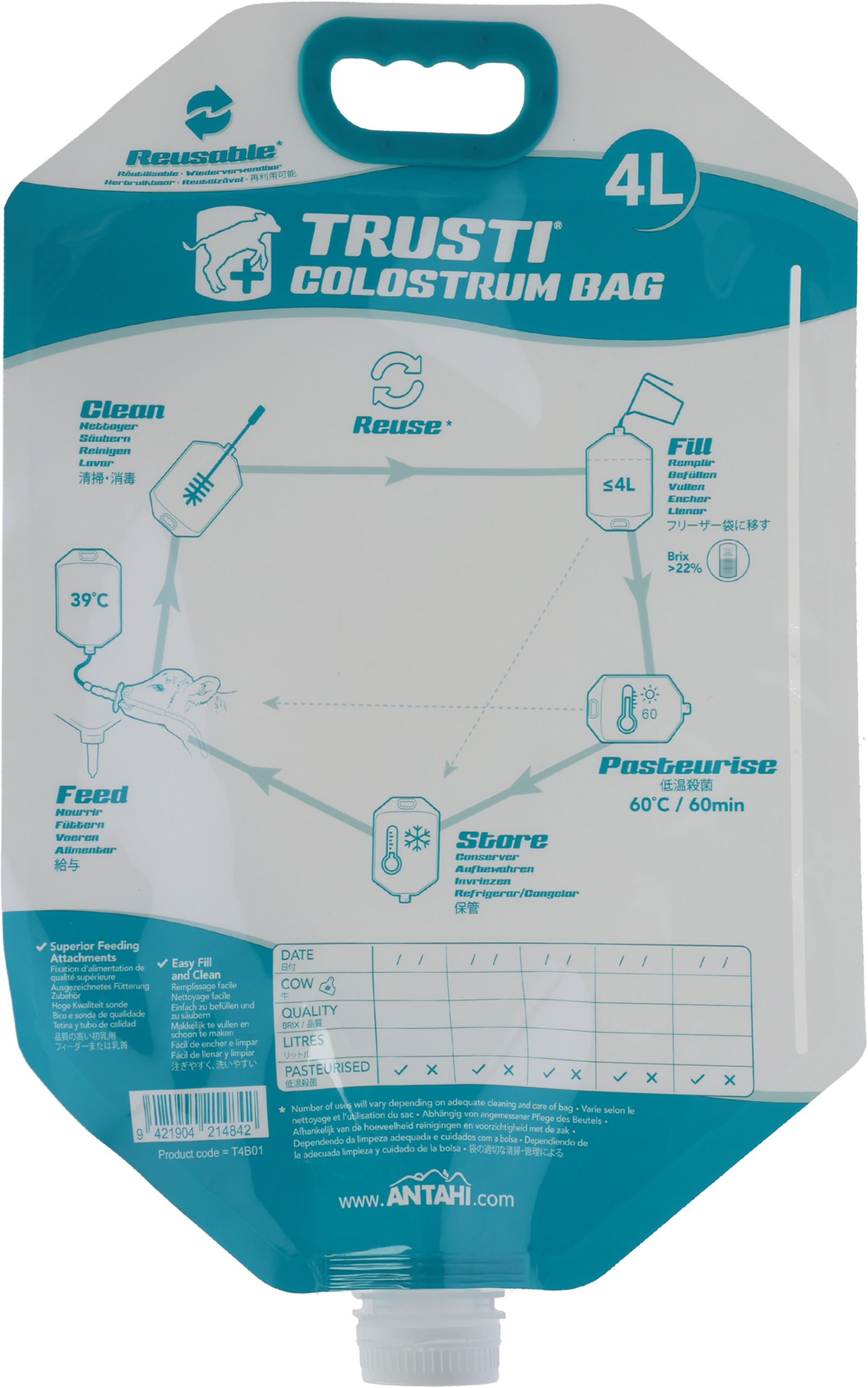 SHOOF Antahi Trusti Colostrum Bag 4 Liter | 50 Stück von SHOOF