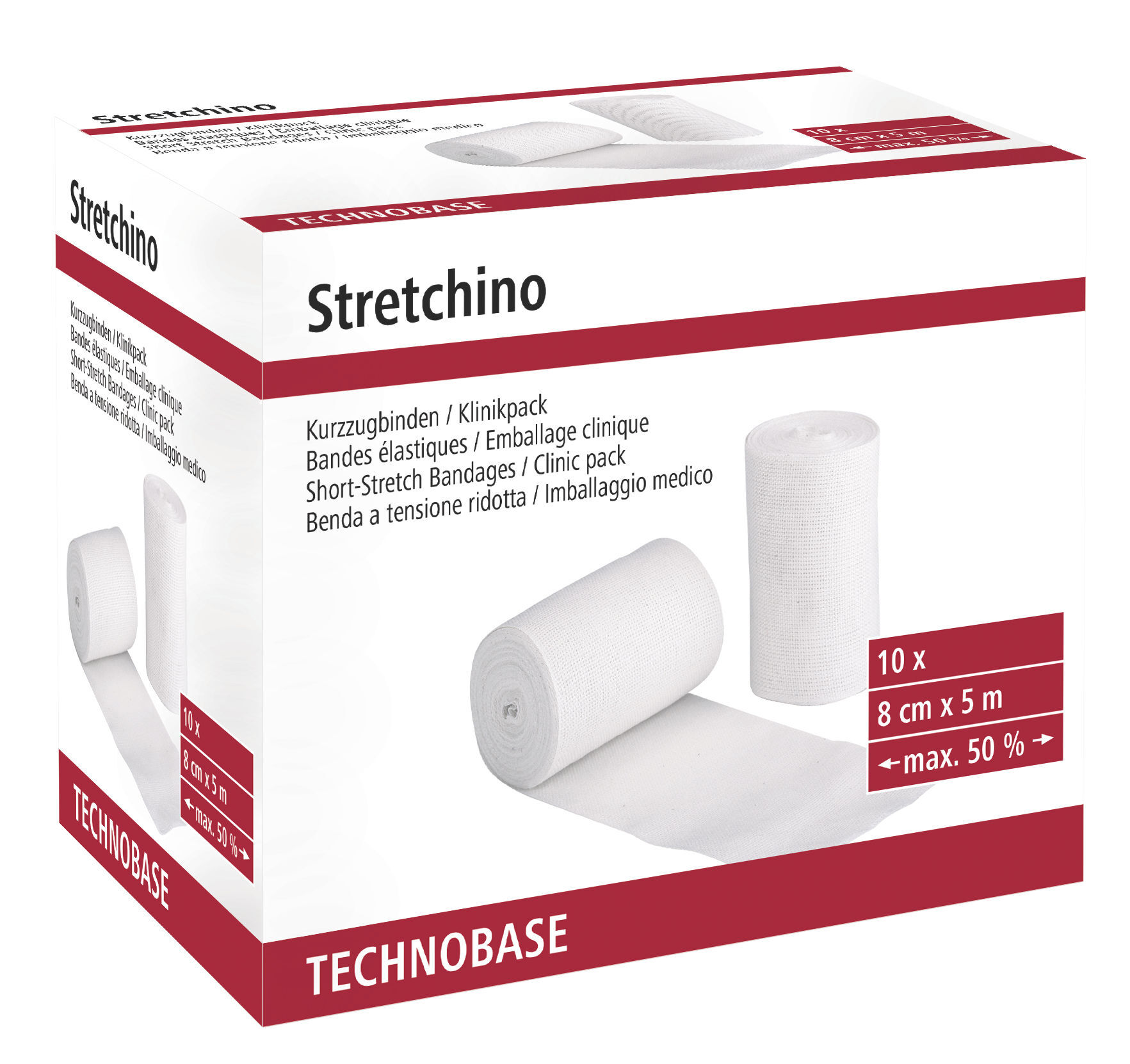 Kurzzugbinde 8 cm x 5 m | 10er Pack von Kerbl 16458