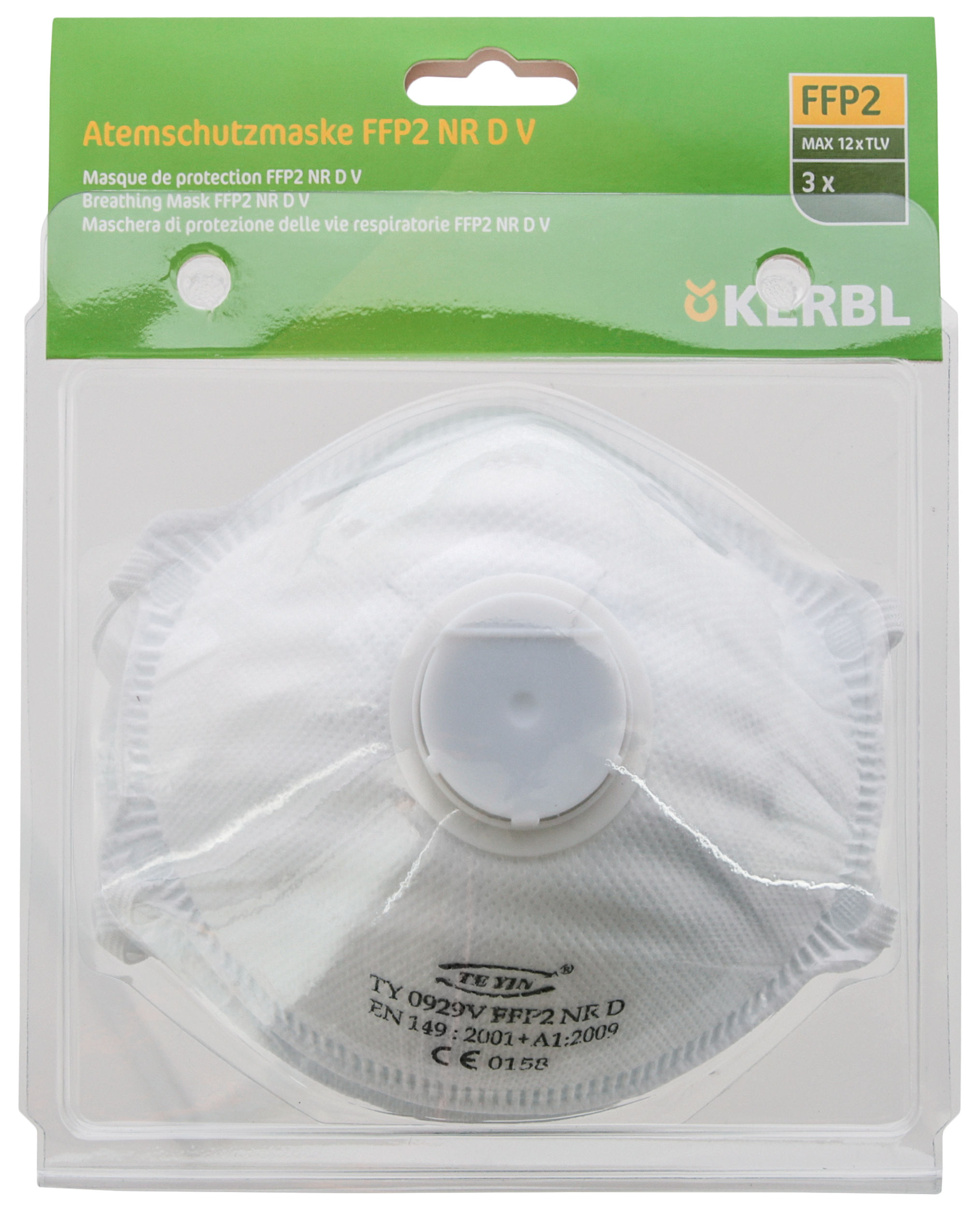 Atemschutzmaske mit Ventil FFP2 NR D | 10er Pack - Kerbl Atemschutzmaske mit Ventil FFP2 NR D | 10er Pack von Kerbl