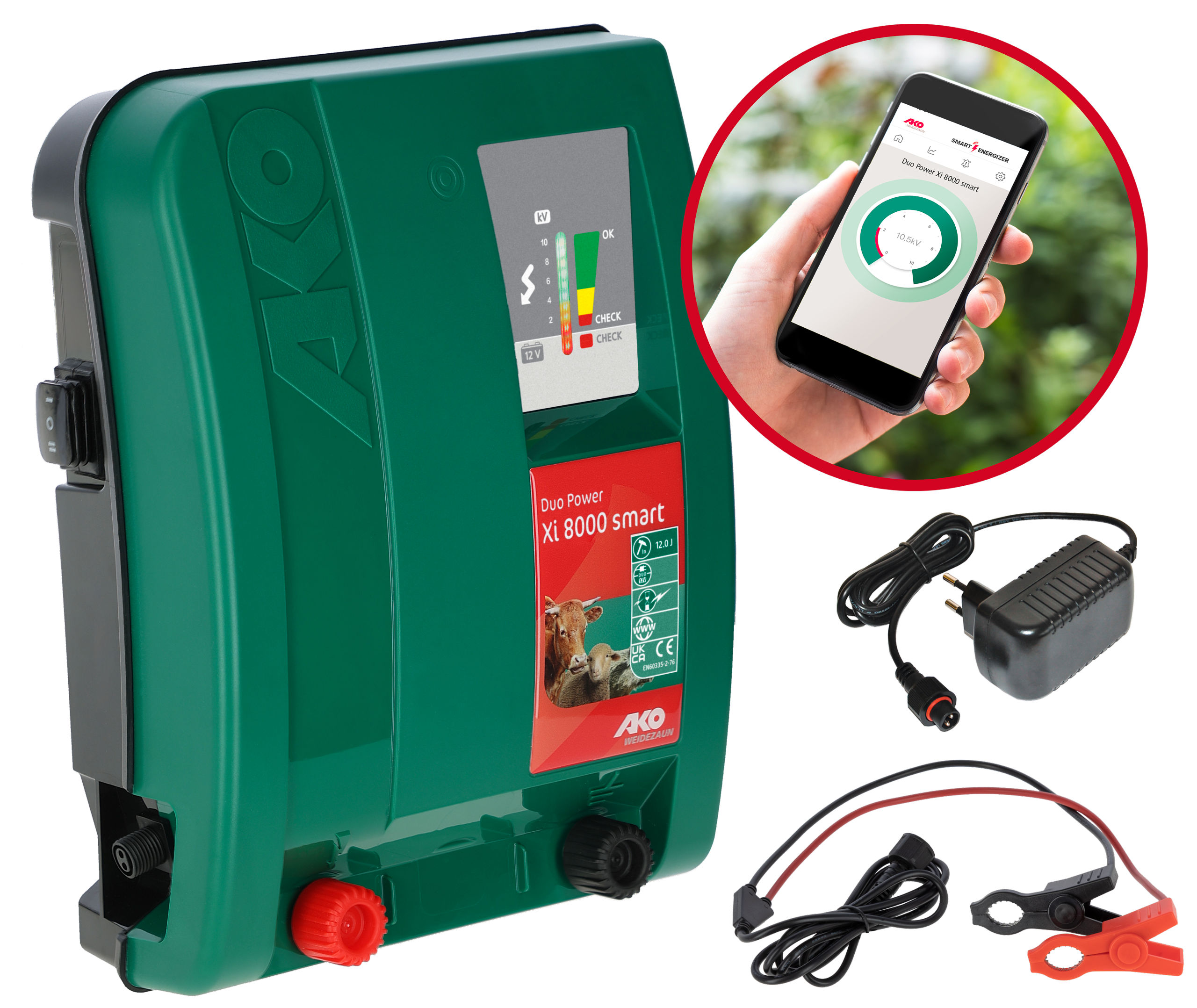 AKO Duo Power Xi 8000 smart 12V/230V Weidezaungerät - AKO 372879 AKO Duo Power Xi 8000 smart 12V/230V Weidezaungerät von AKO 372879