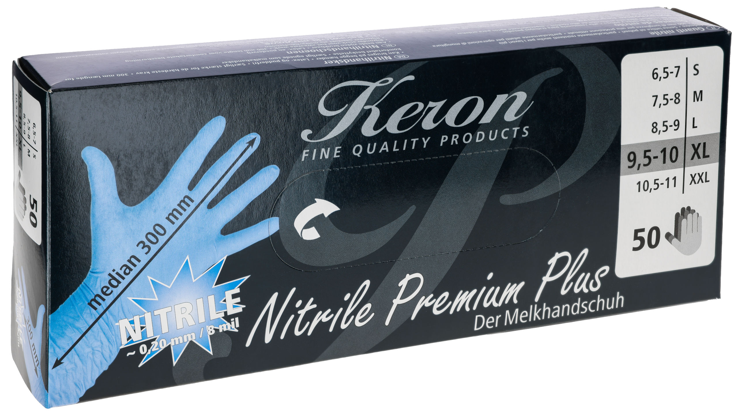 Einmalhandschuh Nitril Premium Plus, 8mil, 300mm | 50 Stück - Keron Einmalhandschuh Nitril Premium Plus, 8mil, 300mm | 50 Stück von Keron