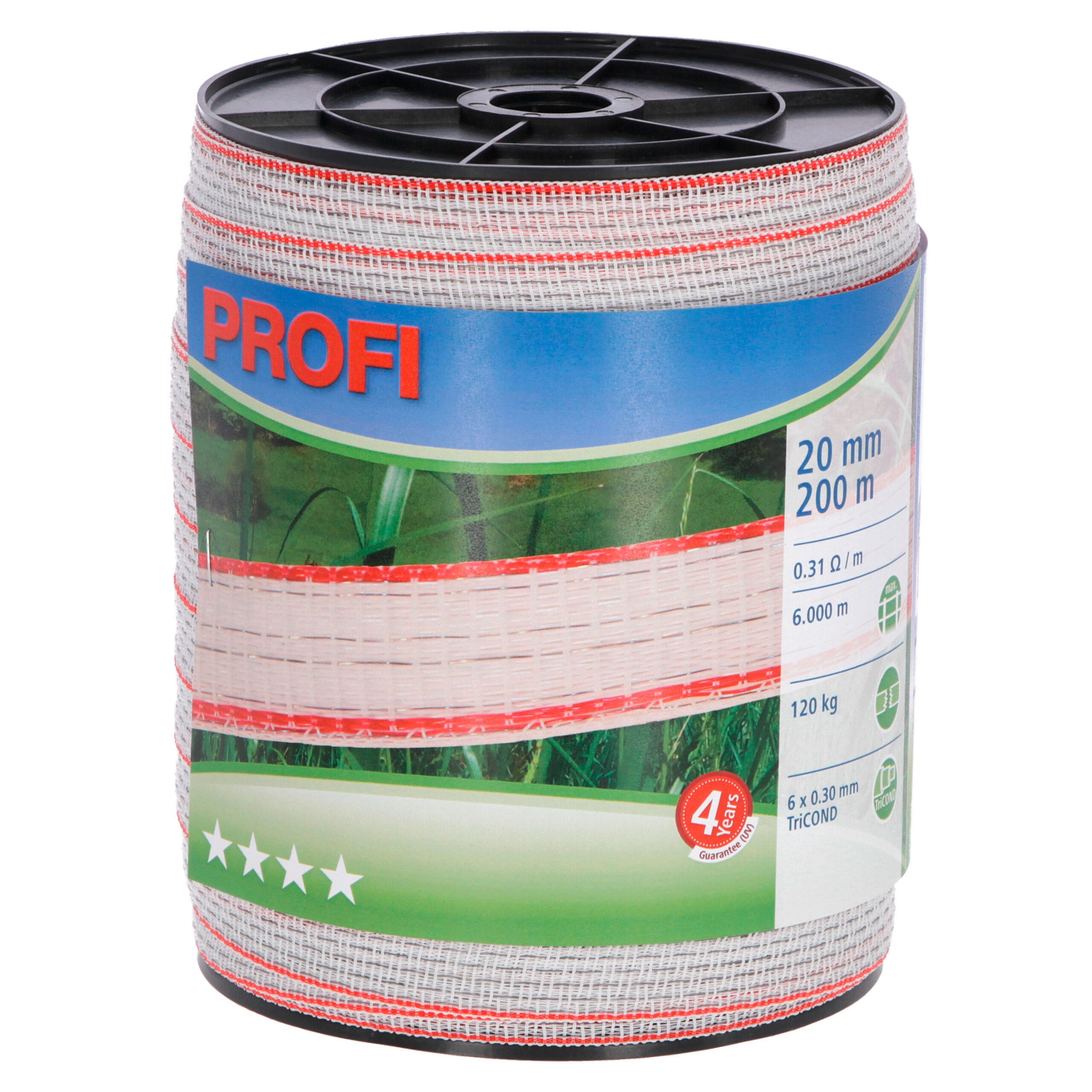 Euro Guard Weidezaunband PROFI 20 mm, weiß/rot | 200 m von Kerbl 59501