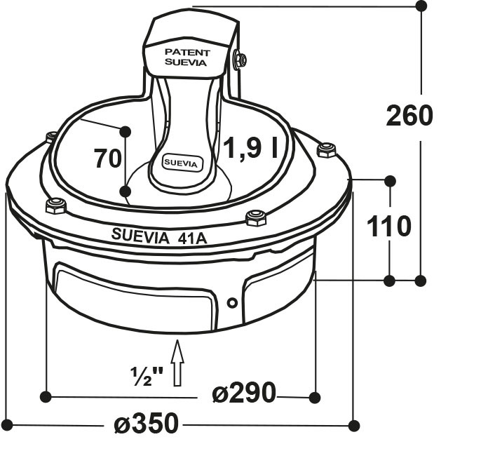 Tränkebecken Mod. 41A, 24V, 80 Watt - Suevia 100.0041 Tränkebecken Mod. 41A, 24V, 80 Watt von Suevia 100.0041