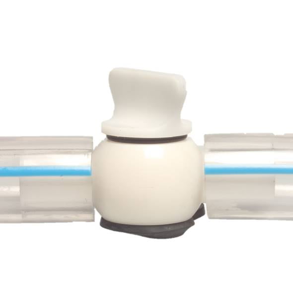 Kunststoff 2-Wegehahn, klein, robuste Ausfürung 19 x 16mm von Melktechnik-Discount