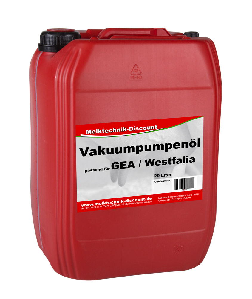 Vakuumpumpenöl für GEA/Westfalia | 20 Liter - Melktechnik-Discount Vakuumpumpenöl für GEA/Westfalia | 20 Liter von Melktechnik-Discount