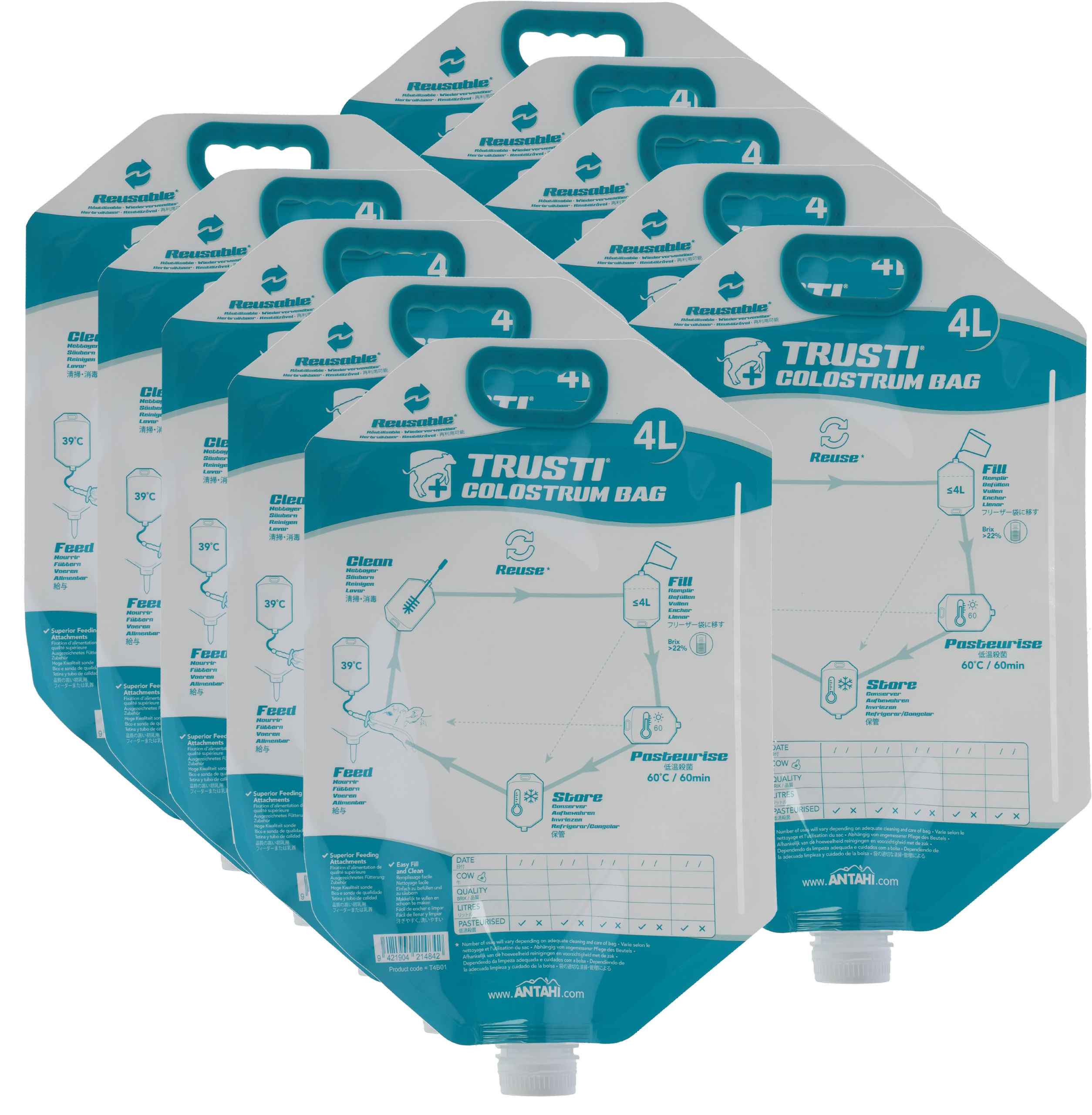SHOOF Antahi Trusti Colostrum Bag 4 Liter | 50 Stück von SHOOF