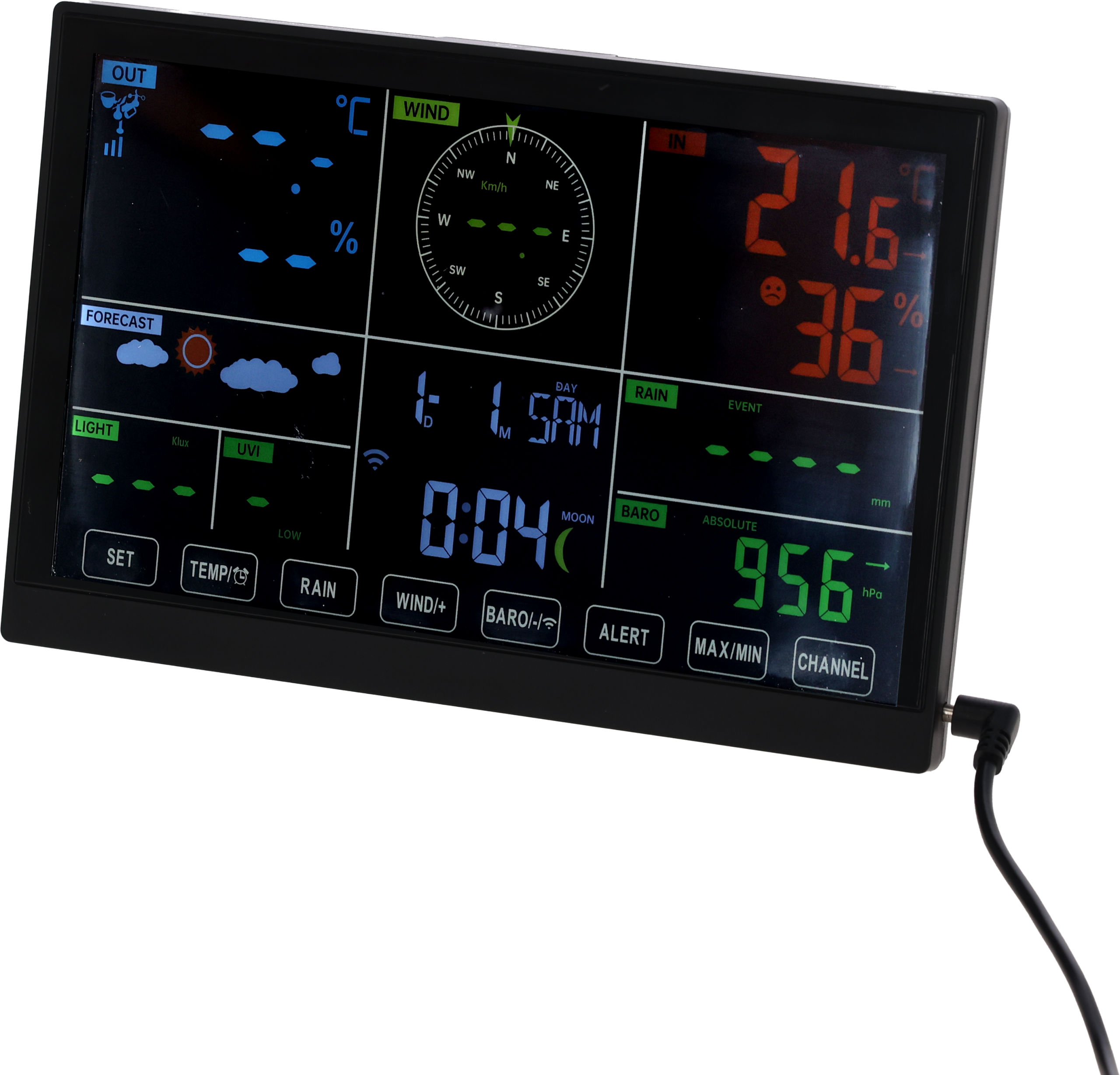 Digitale Wetterstation 7 in 1 Wifi mit Funkstation von Kerbl