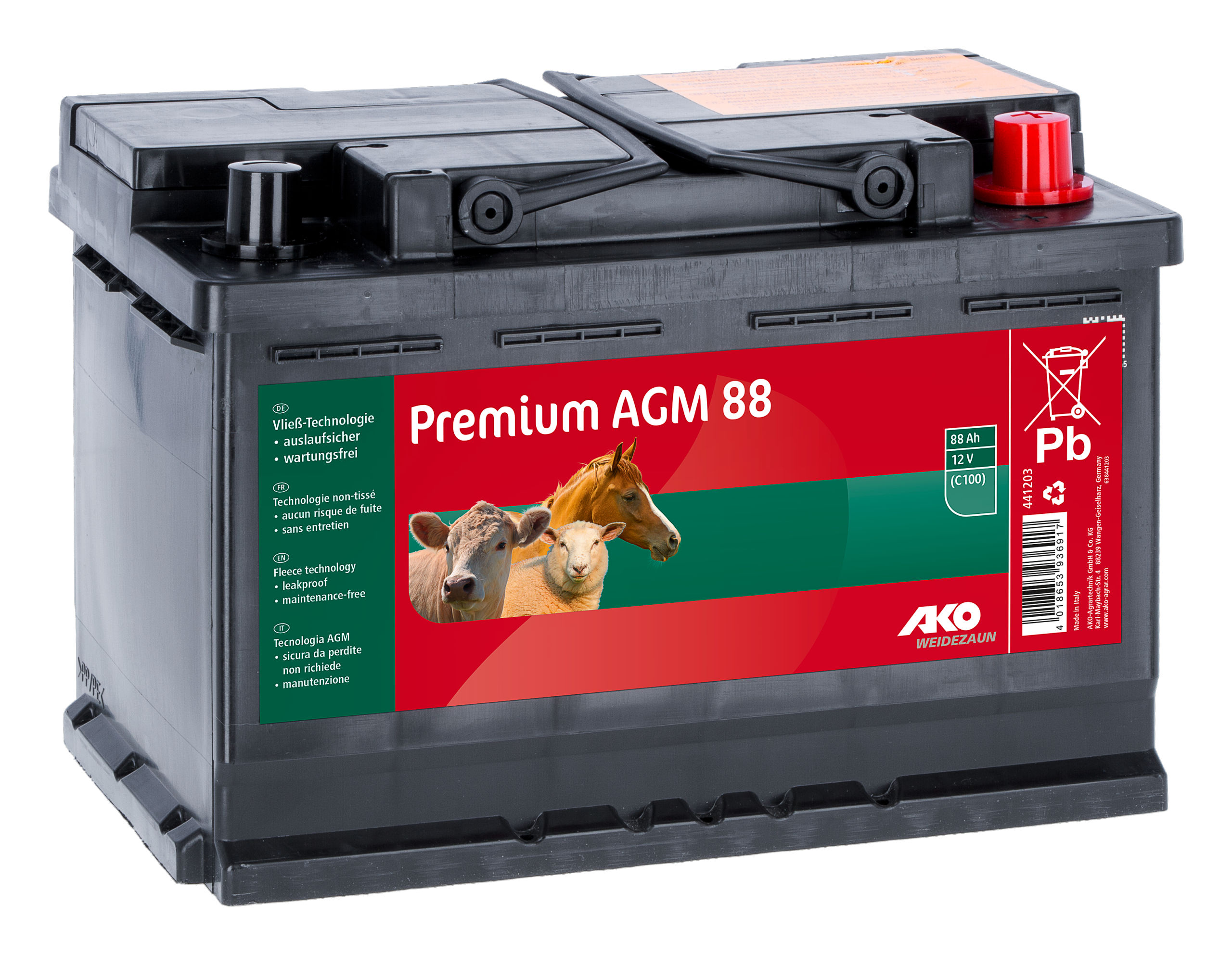 AKO Premium AGM Batterie 12 Volt 88 Ah - AKO 441203 AKO Premium AGM Batterie 12 Volt 88 Ah von AKO 441203