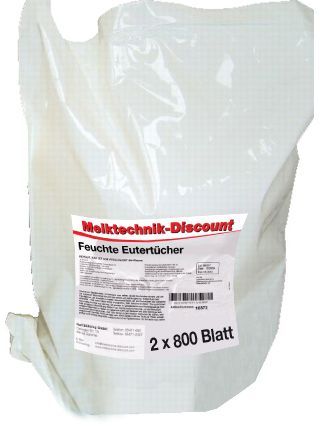 Feuchte Eutertücher (Krepp) Doppelnachfüllpack 2 x 1000 Blatt von Melktechnik-Discount