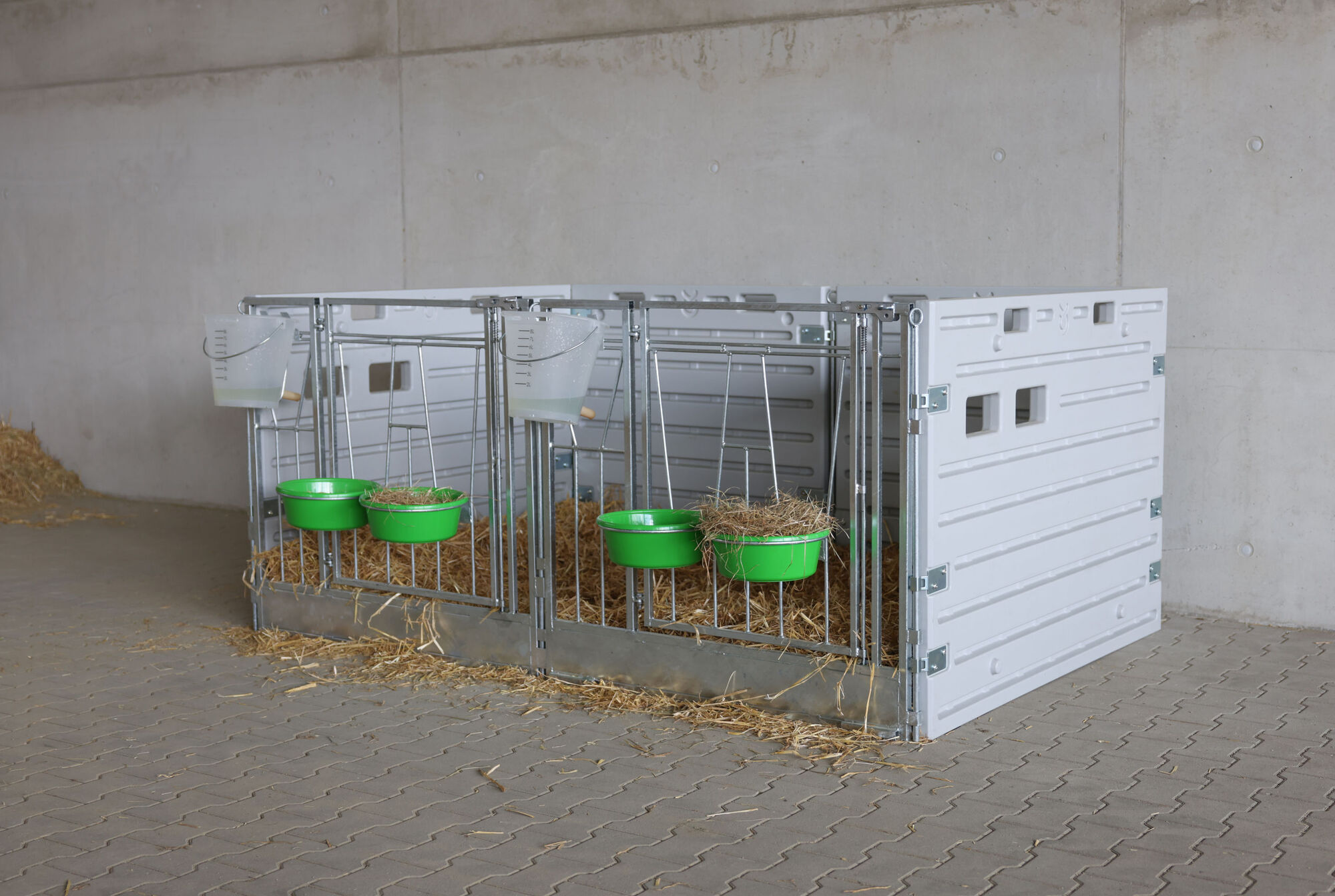 Modulare Kälberbox Doppelbucht freistehend von Kerbl 14628
