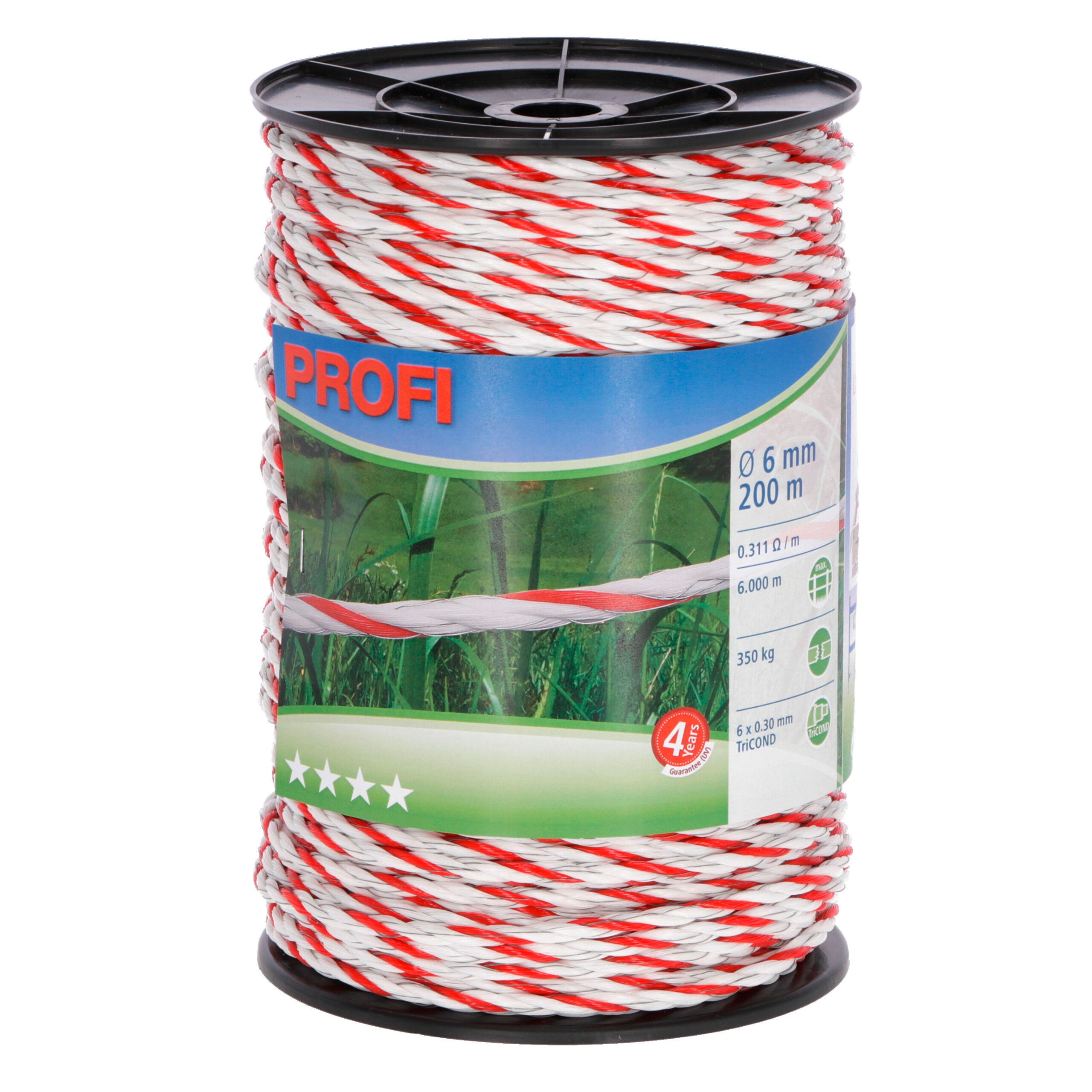 Euro Guard Weidezaunseil PROFI 6 mm, weiß/rot - Kerbl Euro Guard Weidezaunseil PROFI 6 mm, weiß/rot von Kerbl