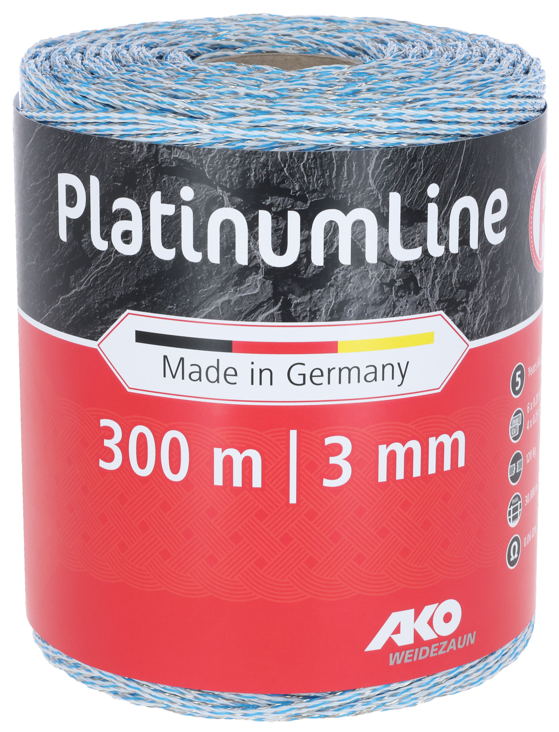 AKO Weidezaunlitze PlatinumLine weiß/blau - AKO AKO Weidezaunlitze PlatinumLine weiß/blau von AKO