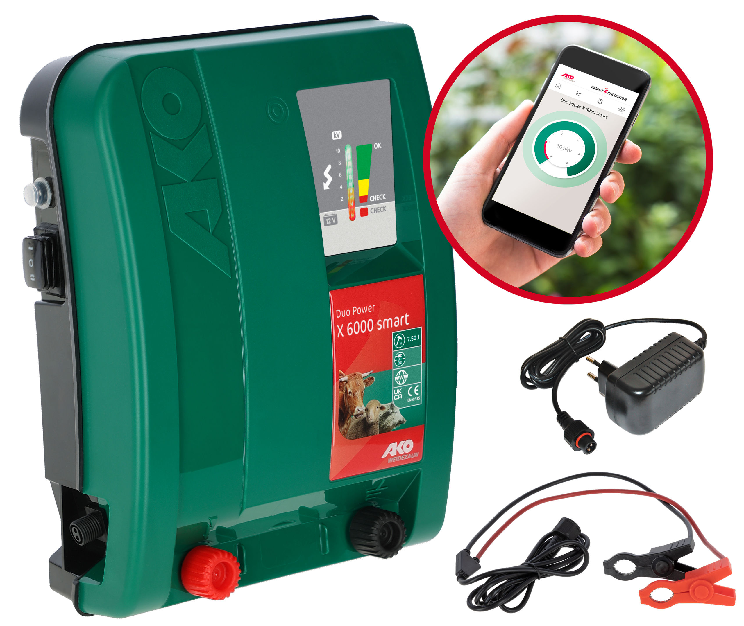 AKO Duo Power X6000 smart 12V/230V Weidezaungerät - AKO 372876 AKO Duo Power X6000 smart 12V/230V Weidezaungerät von AKO 372876