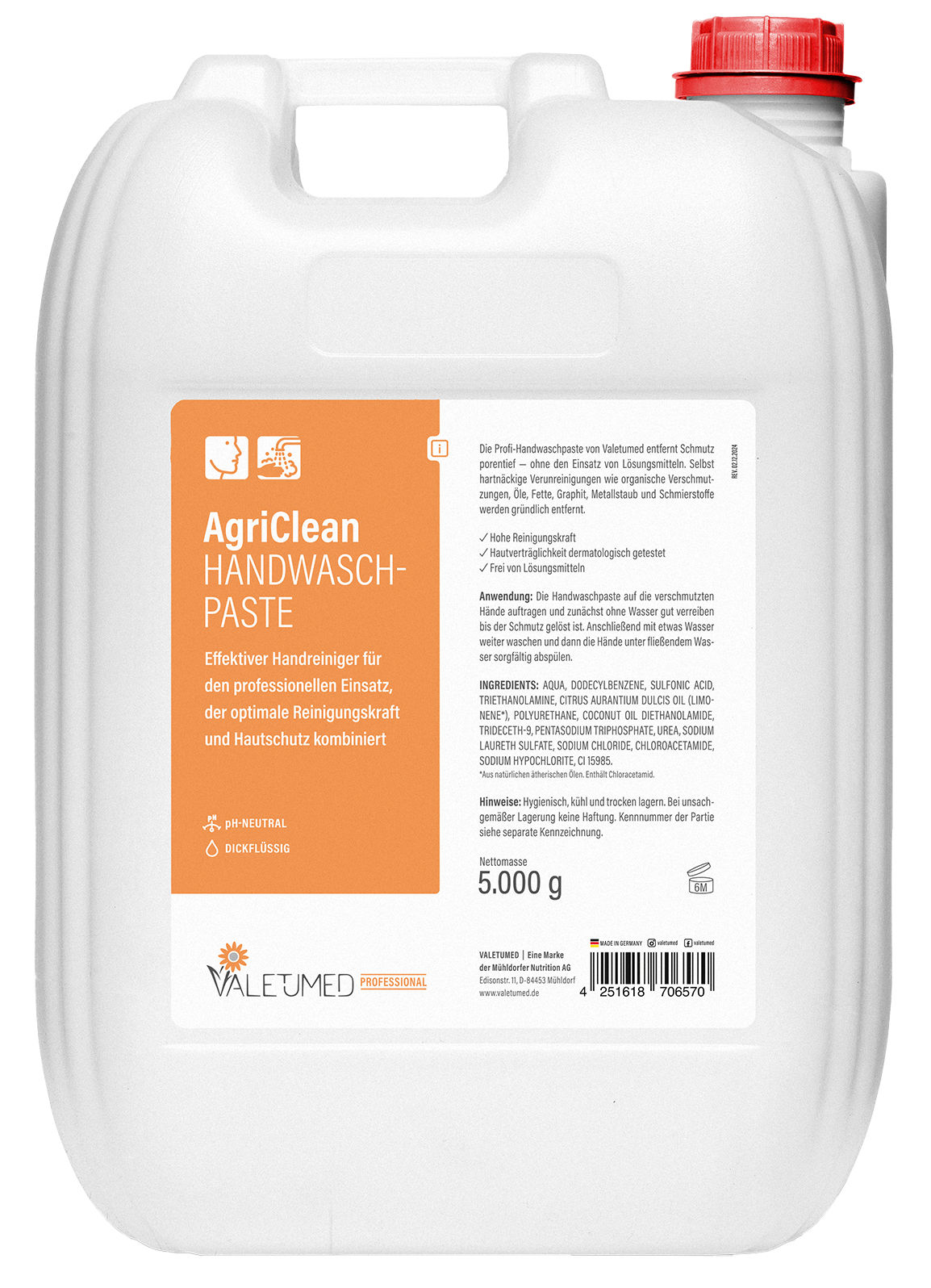 Handwaschpaste AgriClean von Valetumed