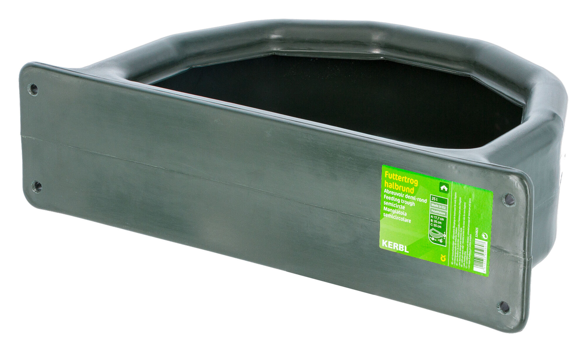 Futtertrog halbrund, Kunststoff, grün - Kerbl 324825 Futtertrog halbrund, Kunststoff, grün von Kerbl 324825