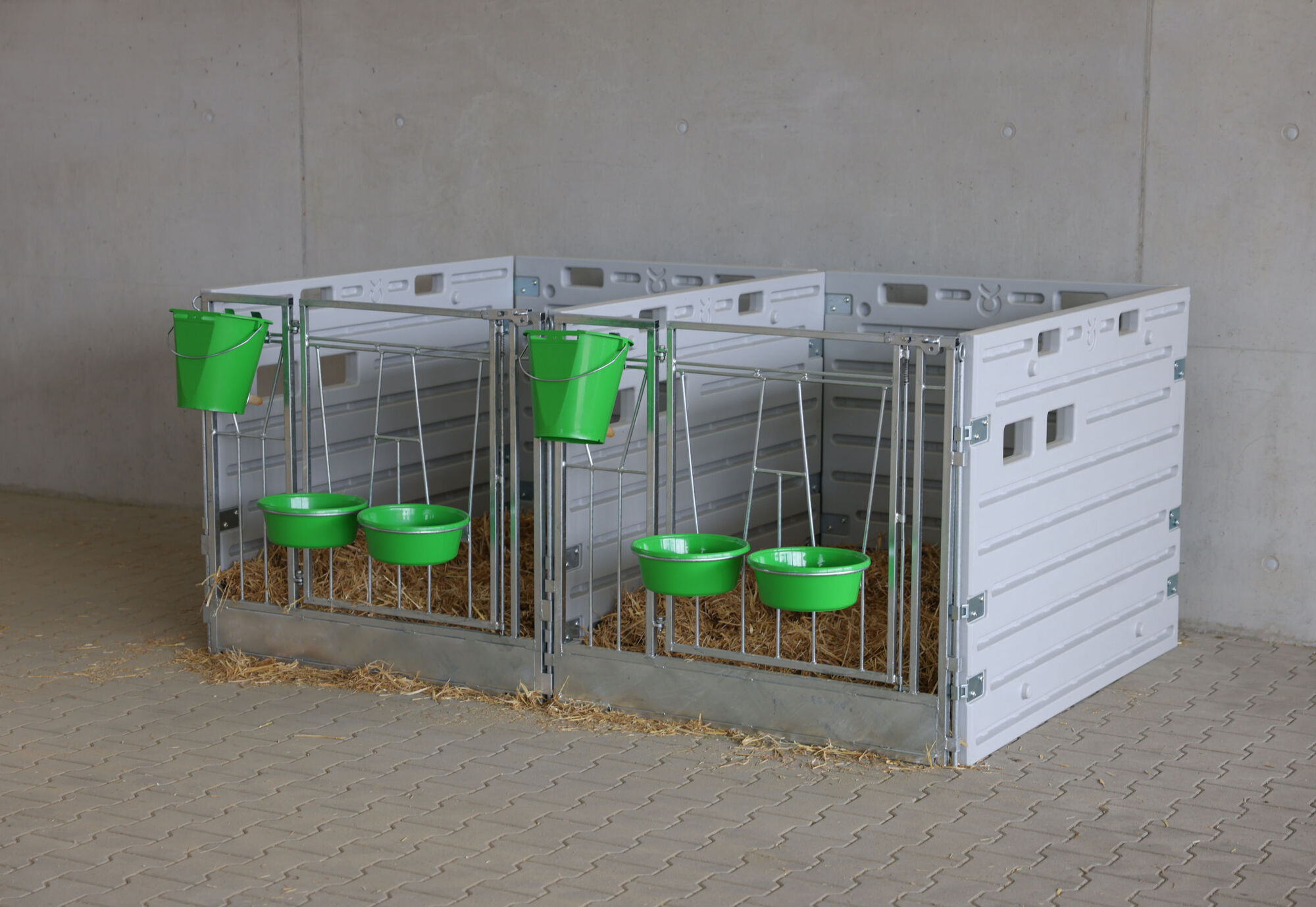Modulare Kälberbox Doppelbucht freistehend von Kerbl 14628