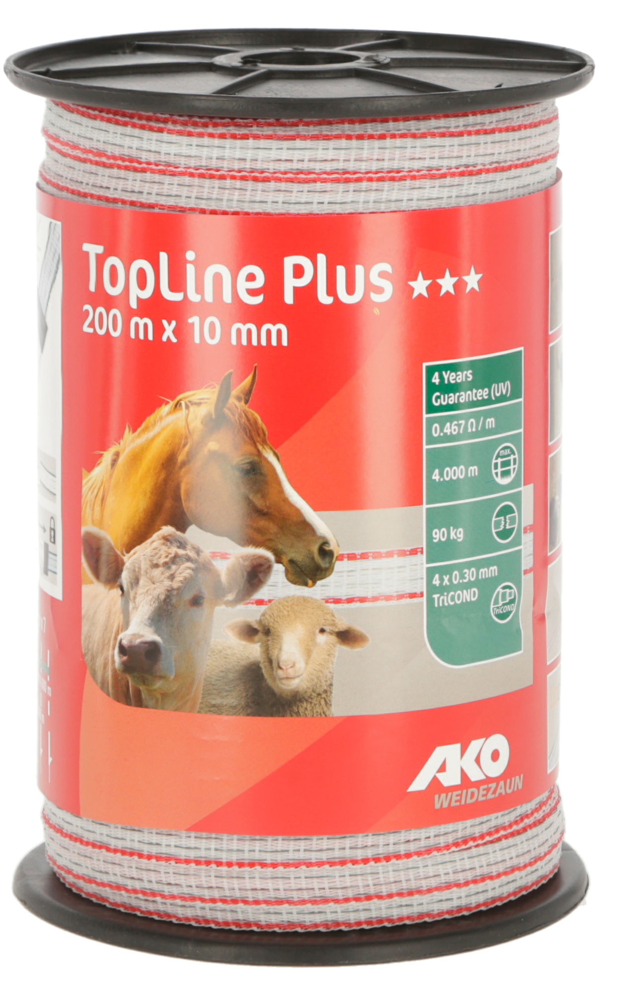 AKO Weidezaunband TopLine Plus 10 mm weiß/rot - AKO AKO Weidezaunband TopLine Plus 10 mm weiß/rot von AKO