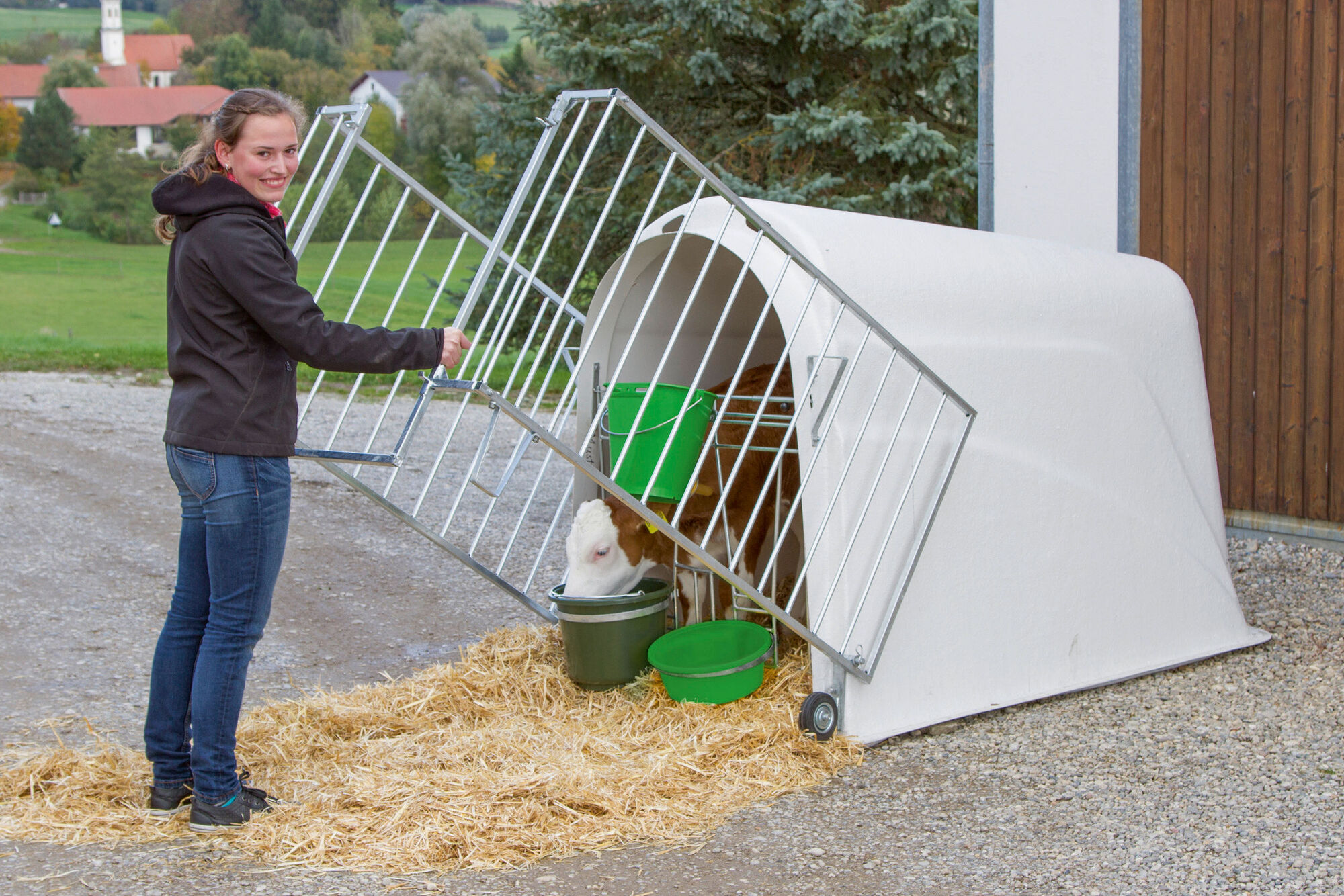 Kälberiglu CalfHouse Master Plus mit schwerer Umzäunung von Kerbl 14485