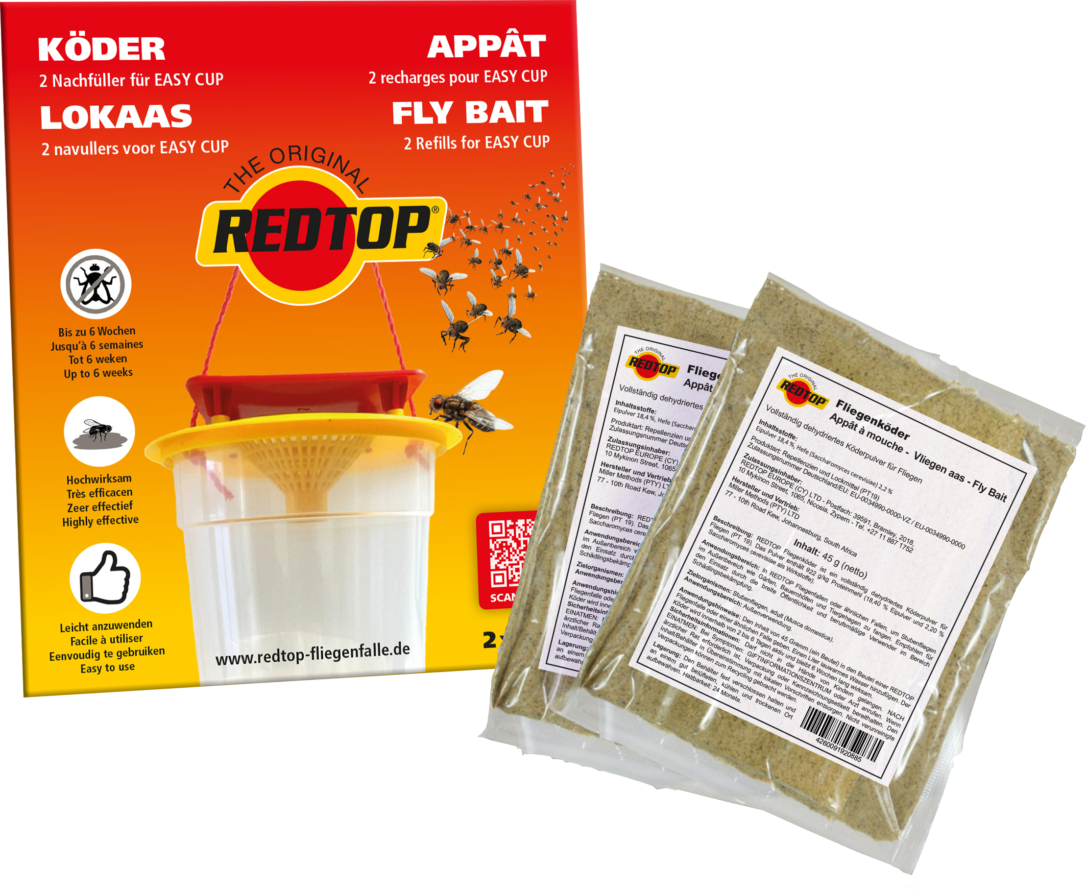 REDTOP® Nachfüller Easy Cup (2 x 20g Köder) von REDTOP