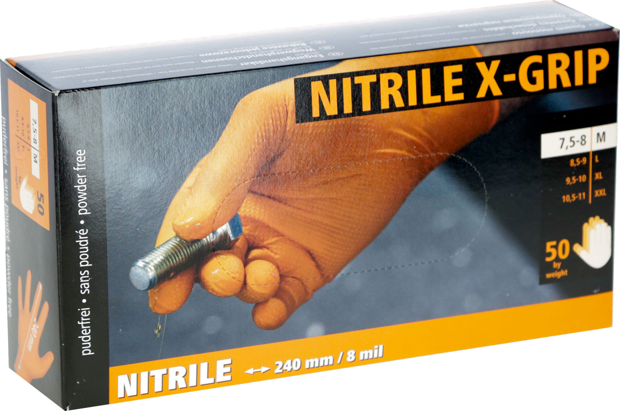 Einmalhandschuh Nitril X-Grip, 8 mil, 240mm | 50 Stück von Kerbl