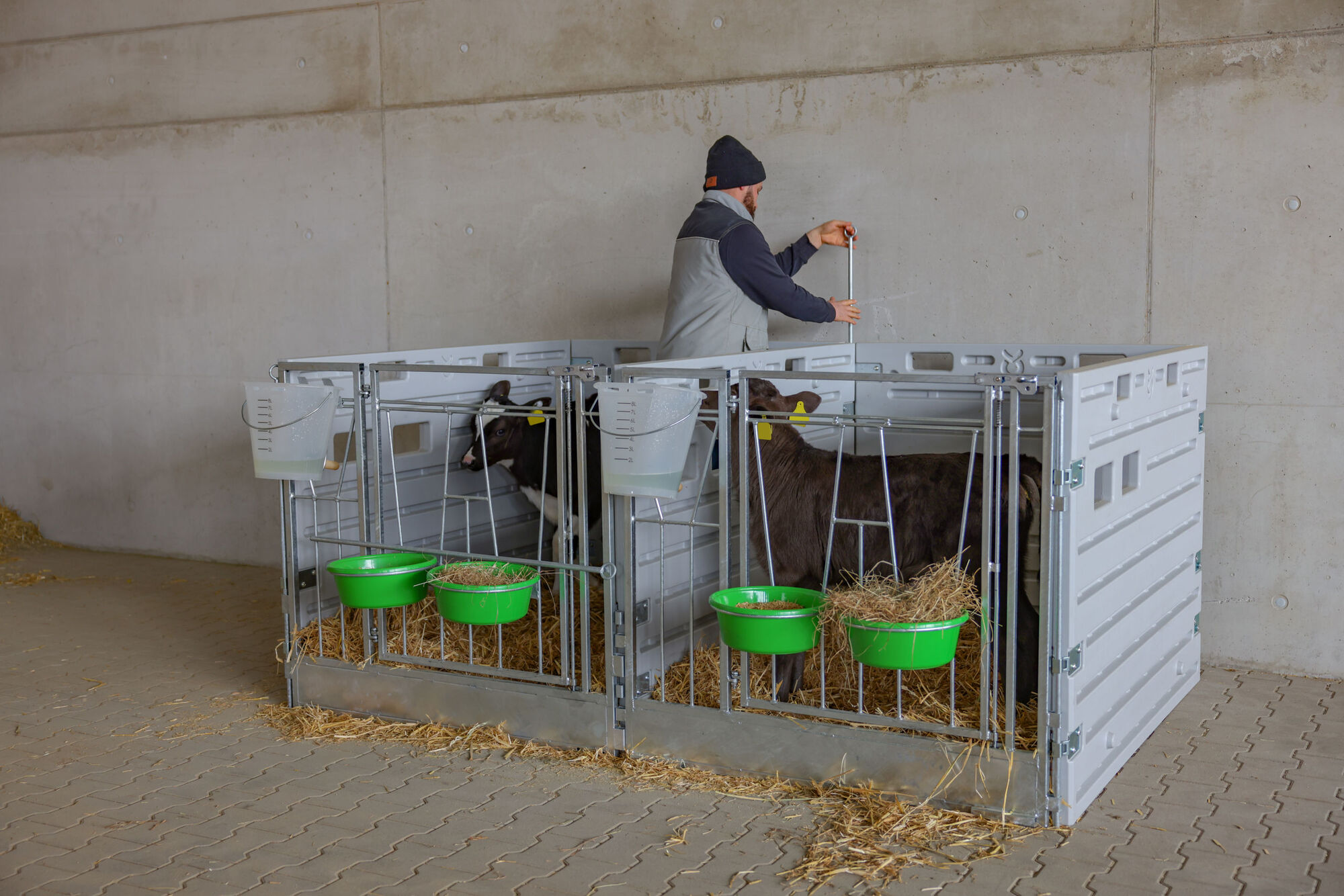 Modulare Kälberbox Doppelbucht freistehend von Kerbl 14628