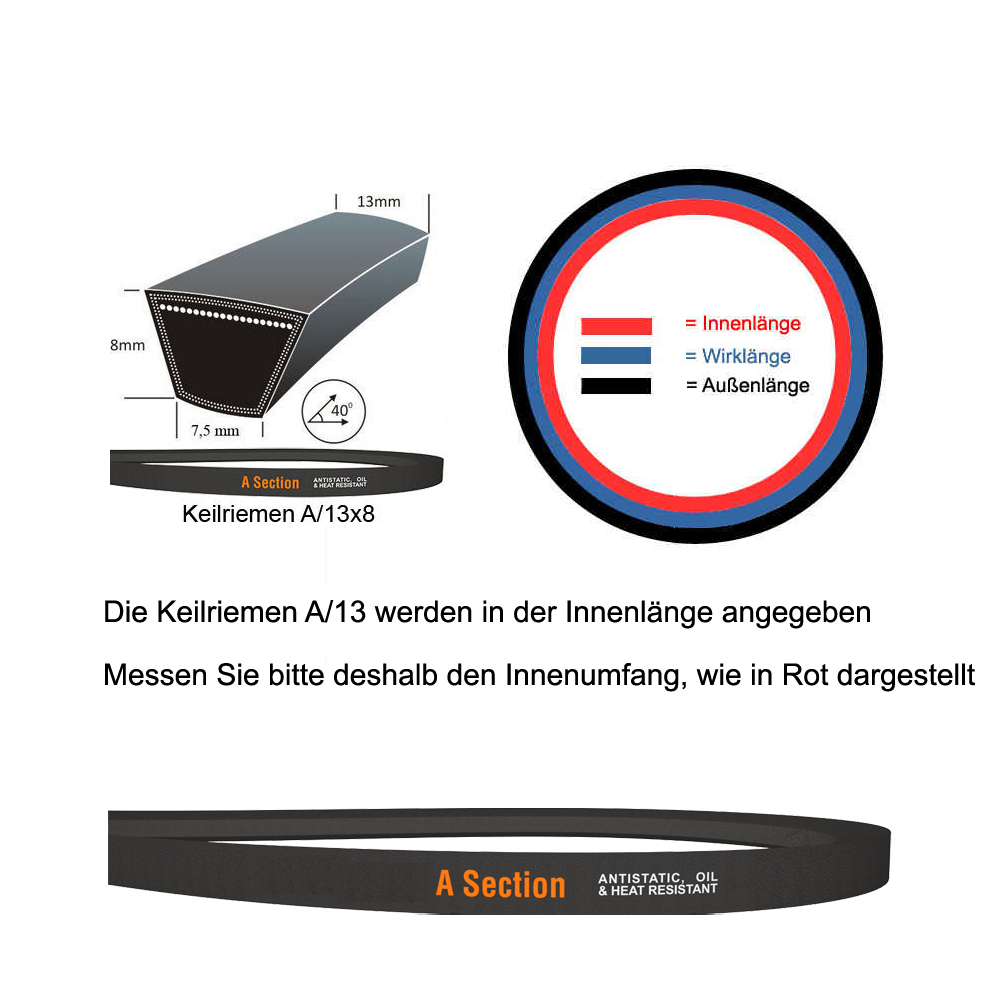 Keilriemen 13 x 1143 mm Li A45 von