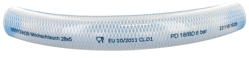 PVC-Gewebe-Milchschlauch 28 x 38 mm von