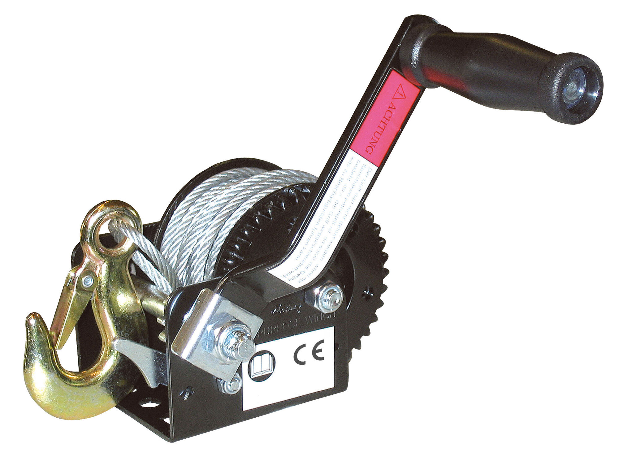 Seilwinde Hand Winch mit manueller Bremse, 10m Seil max. Zugbelastung 360 kg - 37114 Seilwinde Hand Winch mit manueller Bremse, 10m Seil max. Zugbelastung 360 kg von 37114