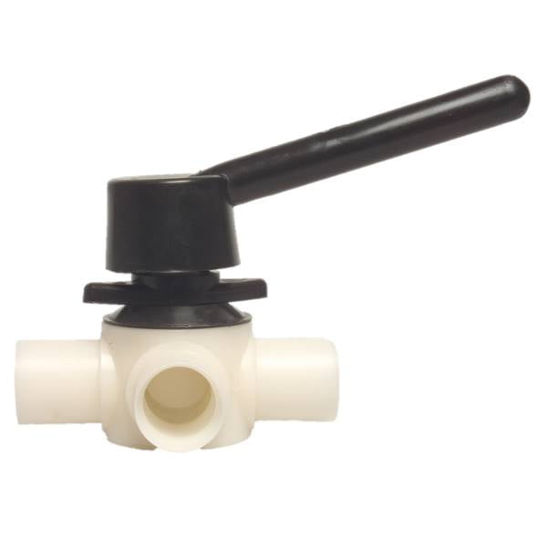Kunststoff 3-Wegehahn 52/46mm - Kunststoff 3-Wegehahn 52/46mm von