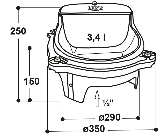 Tränkebecken Mod. 43A, 24V, 80 Watt - Suevia 100.0043 Tränkebecken Mod. 43A, 24V, 80 Watt von Suevia 100.0043