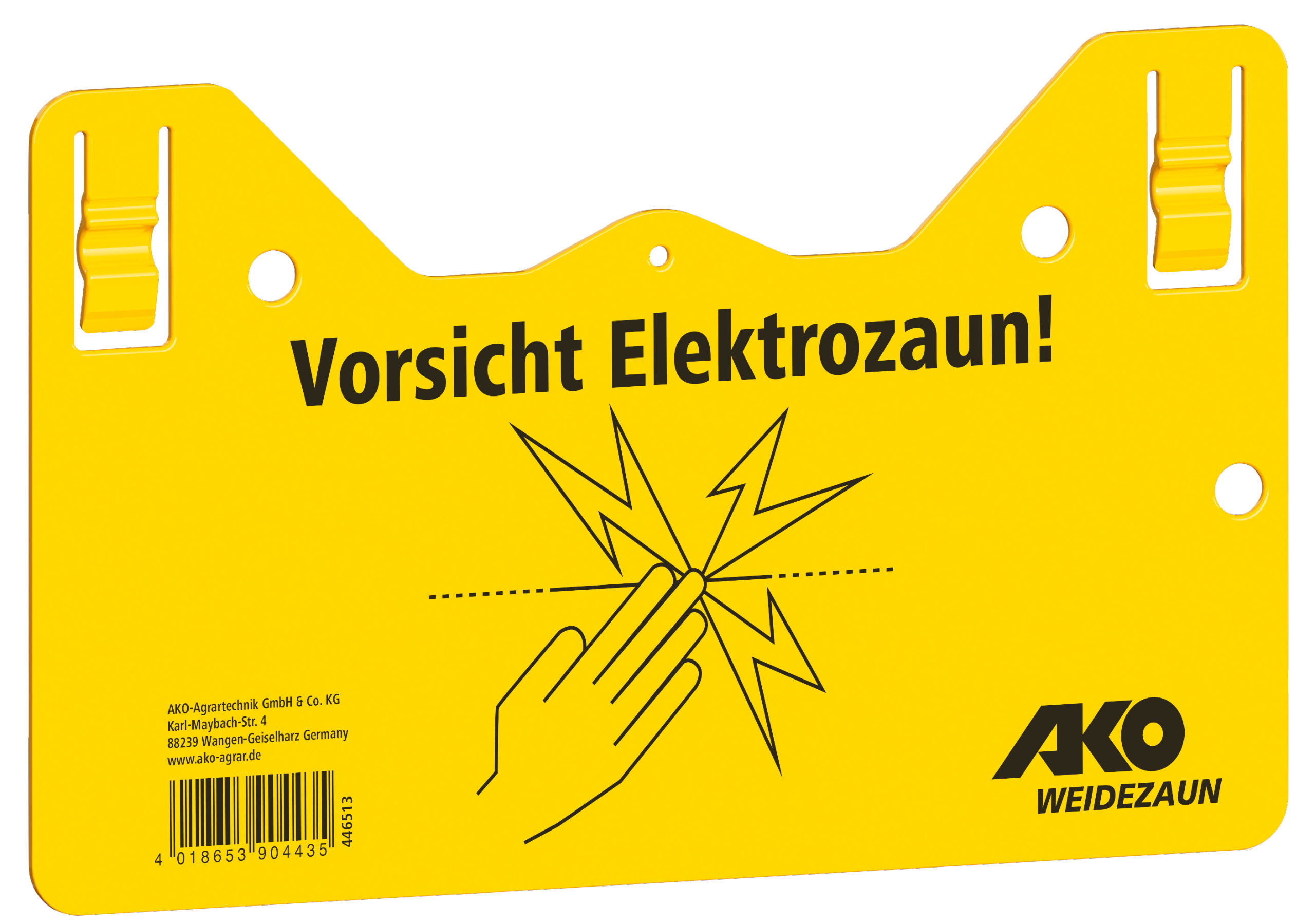 Warnschild "Vorsicht Elektrozaun!" zum Einhängen von AKO