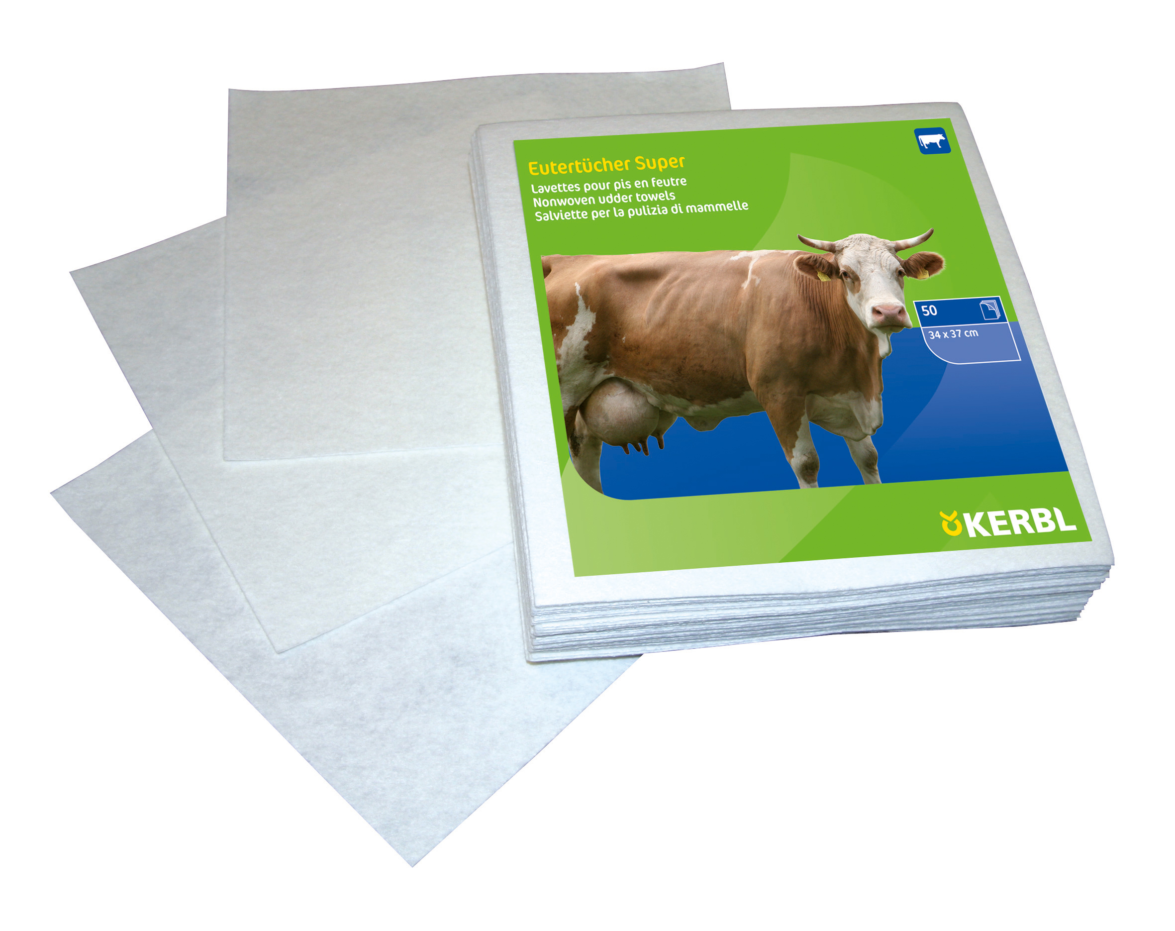 Eutertücher UdderoClean Super, wiederverwendbar & kochfest, ca. 34 x 37 cm | 50er Pack - Kerbl 15666 Eutertücher UdderoClean Super, wiederverwendbar & kochfest, ca. 34 x 37 cm | 50er Pack von Kerbl 15666